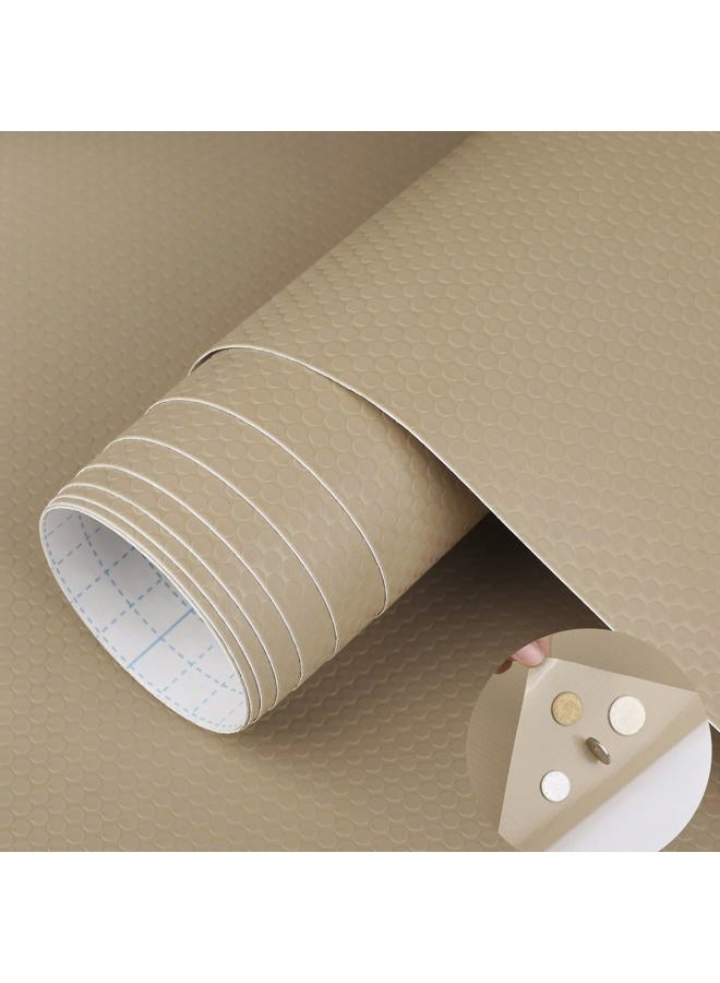 WochiTV Adhesive Shelf Liner 11.8 X 59 Inches Peel and Stick Kitchen Liner for Cabinets, Drawers Removable Protector Mat Waterproof Contact Covering for Dresser Pantry Countertops Shelves, Khaki - Image 1