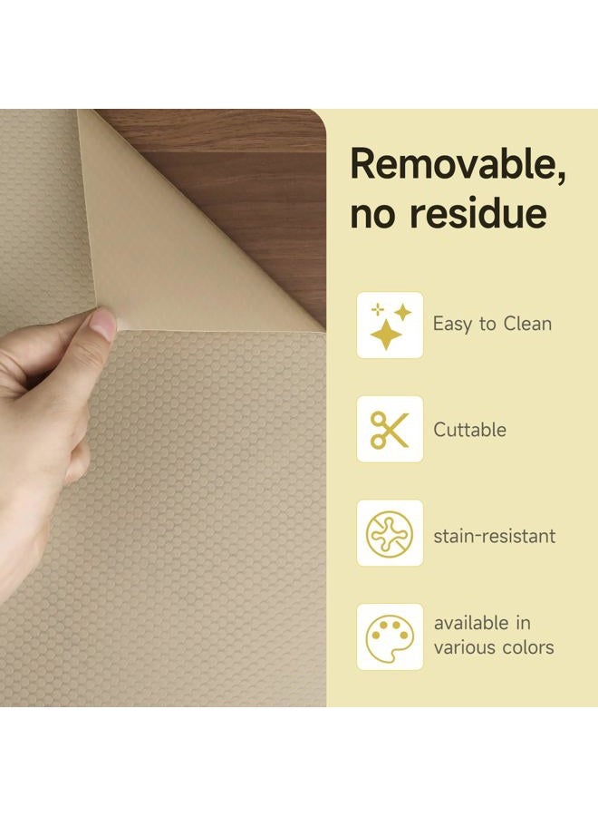 WochiTV Adhesive Shelf Liner 11.8 X 59 Inches Peel and Stick Kitchen Liner for Cabinets, Drawers Removable Protector Mat Waterproof Contact Covering for Dresser Pantry Countertops Shelves, Khaki - Image 5