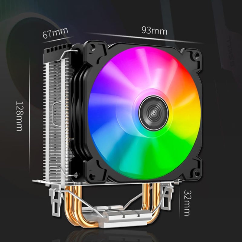 مروحة مبرد هواء ثنائي أنابيب الحرارة مع إضاءة RGB لمقبس LGA - Image 3