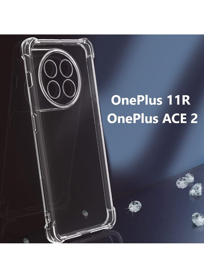 HuHa OnePlus 11R / OnePlus Ace 2 Case Cover with Camera Protection | Back Air Cushion Soft Silicone Shockproof Anti-Scratch Protective Bumper Shell Corner Case Cover for OnePlus 11R / Ace 2- Clear - Image 1