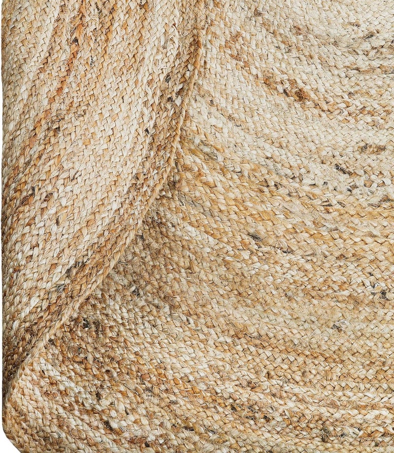 KEMA Jute Braided Area Rug, 4 feet Round Jute Braided Rug, Stain Resistan Natural Handmade Circle Boho Area Rug for Entryways, Living Room, Bedroom, Farmhouse Vintage Decor, Reversible Rug - Image 3