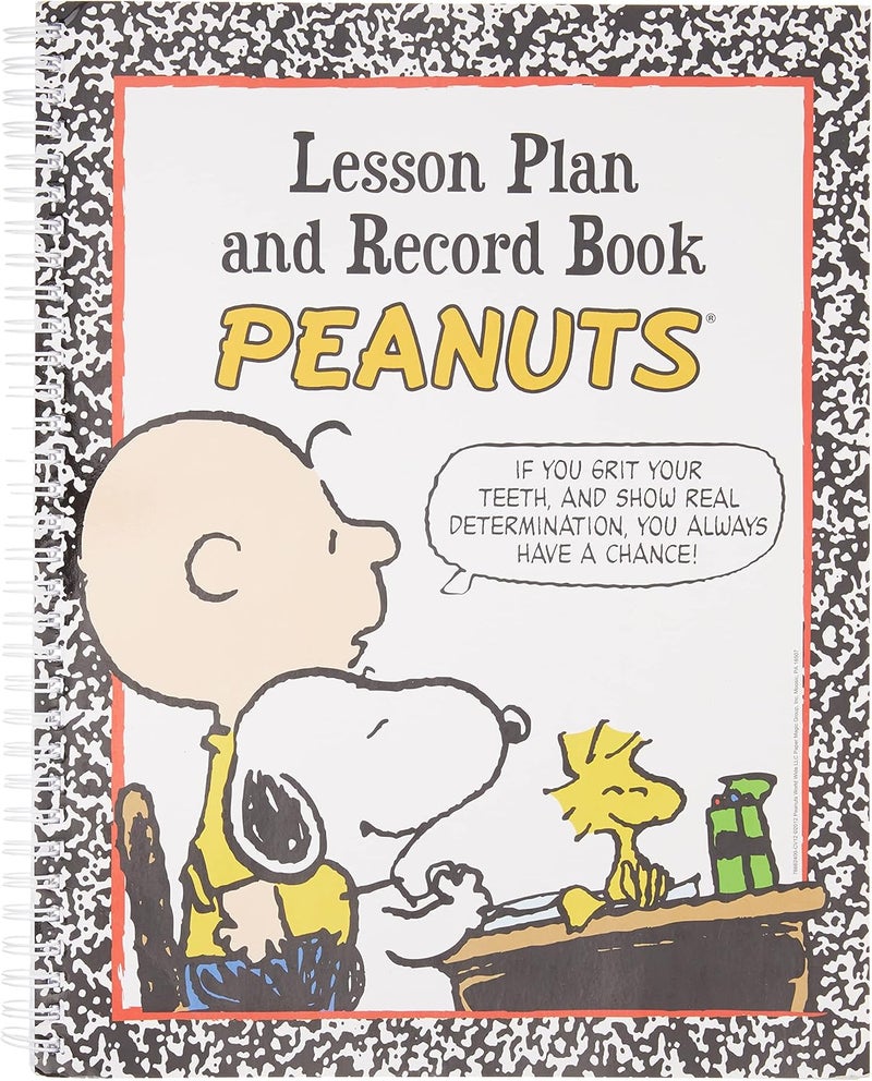 EUREKA Peanuts Back to School Classroom Supplies Record and Lesson Plan Book for Teachers, 8.5'' x 11'', 40 Weeks - Image 1