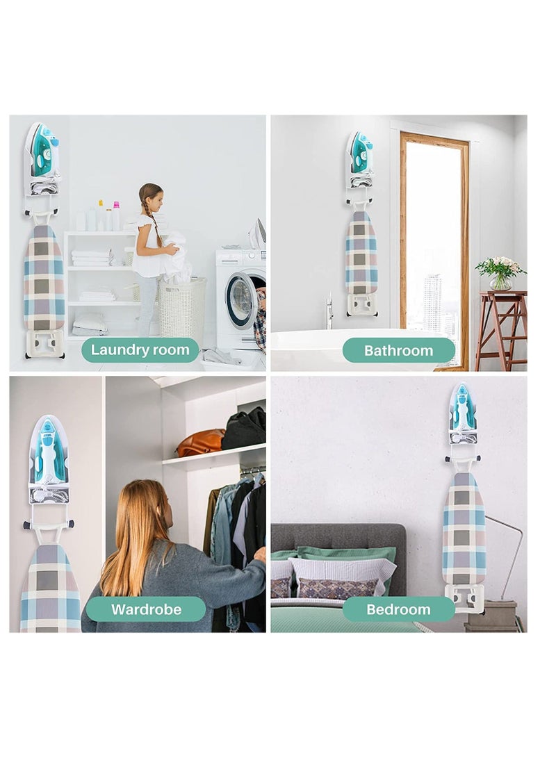 Ironing Board Holder Wall Mounted Storage Organizer, Electric Iron Holder Household Bathroom Shelf with Heat Resistant Tray Storage Organizer Easily Mount Against Wall - Image 4