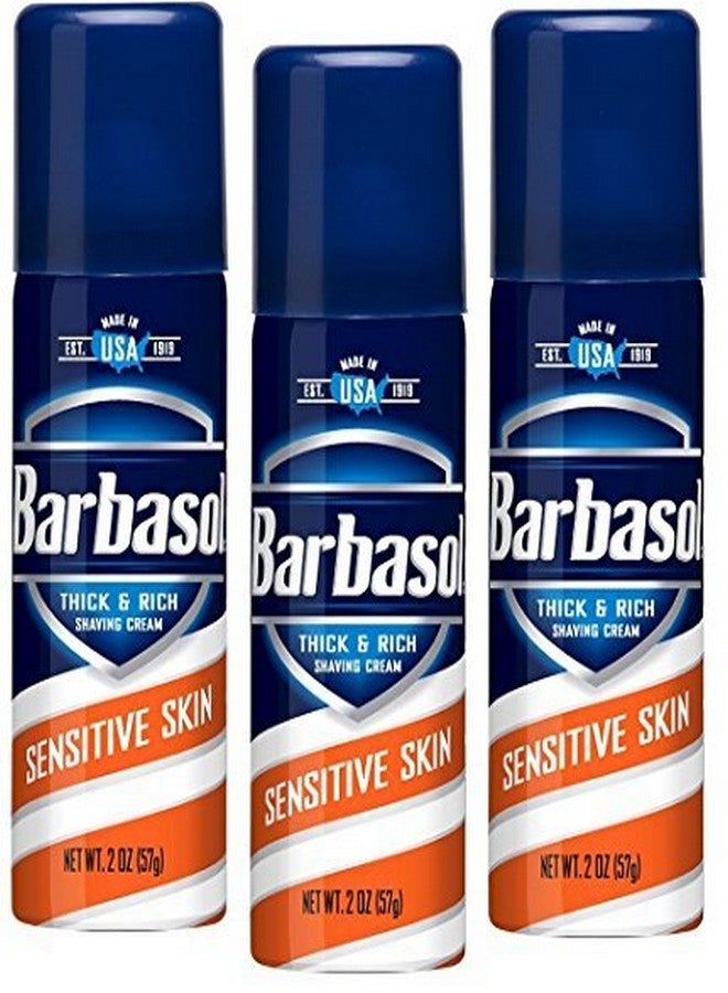 Barbasol Shave Cream Sensitive Skin Travel size 2 oz (Pack of 3) - Image 2