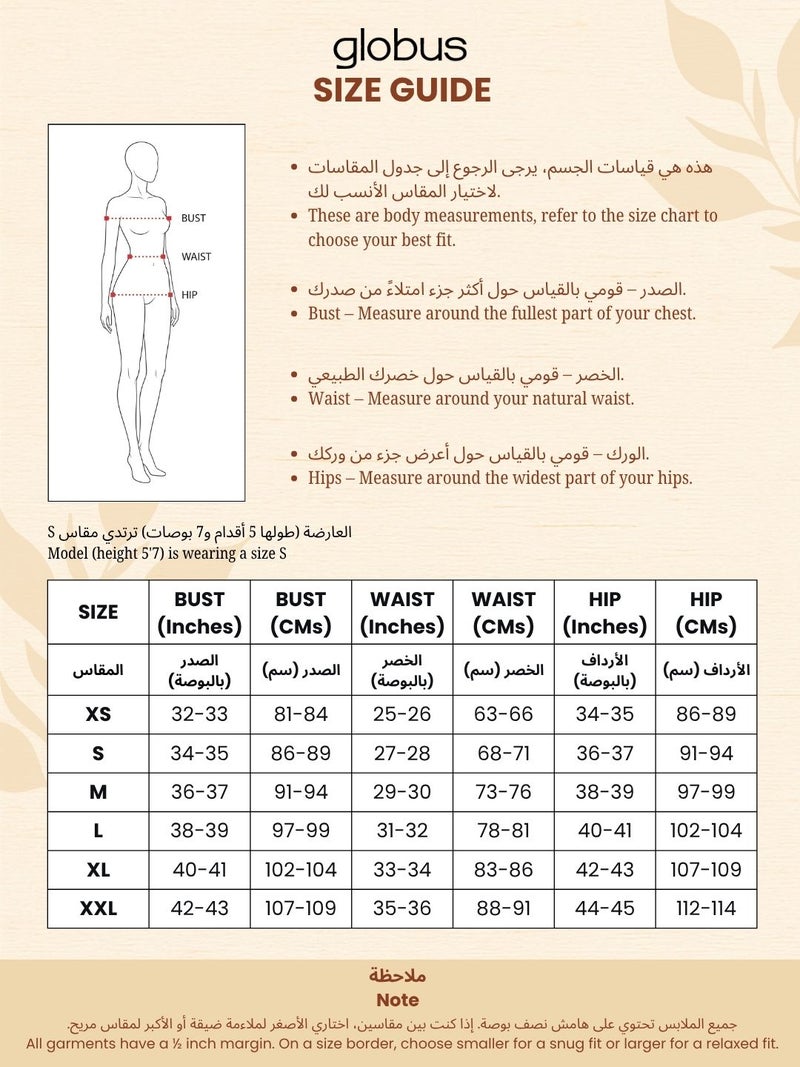 جلو باص طقم كورتا وبنطلون نسائي برقبة على شكل  بطبعات هندسية مخططة للعمل - Image 2