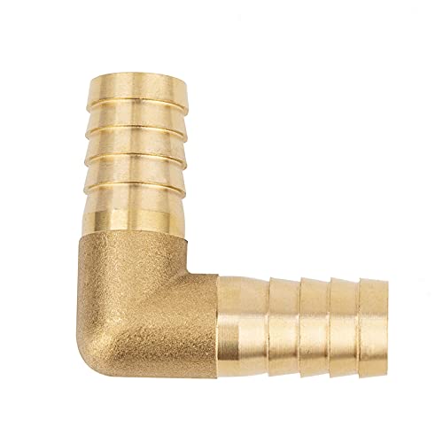 Yoebor Brass Hose Barb Fitting 3/8" Barbed x 3/8" Barbed 90 Degree Elbow Connector (Pack of 2） - Image 2
