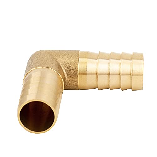 Yoebor Brass Hose Barb Fitting 3/8" Barbed x 3/8" Barbed 90 Degree Elbow Connector (Pack of 2） - Image 4