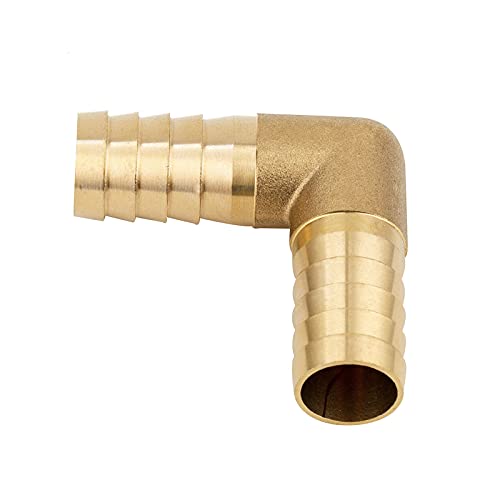 Yoebor Brass Hose Barb Fitting 3/8" Barbed x 3/8" Barbed 90 Degree Elbow Connector (Pack of 2） - Image 3