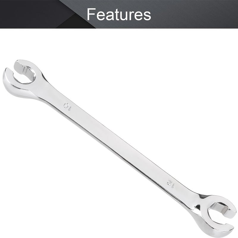 Polished Chrome Flare Nut Wrench 10x12mm for Brake Fuel AC Lines - Image 3