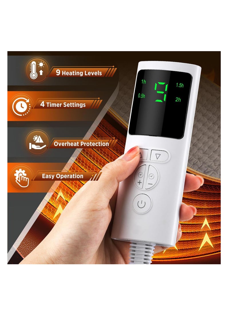 Lowyam Heating Pad for Back Pain Relief Period Cramps Wrap for Period Cramps Lower Back Neck Shoulders Pain Relief Wrap Around Heat Pad with 9 Heat Settings, 4 Timer Settings, 12""x50"" - Image 4