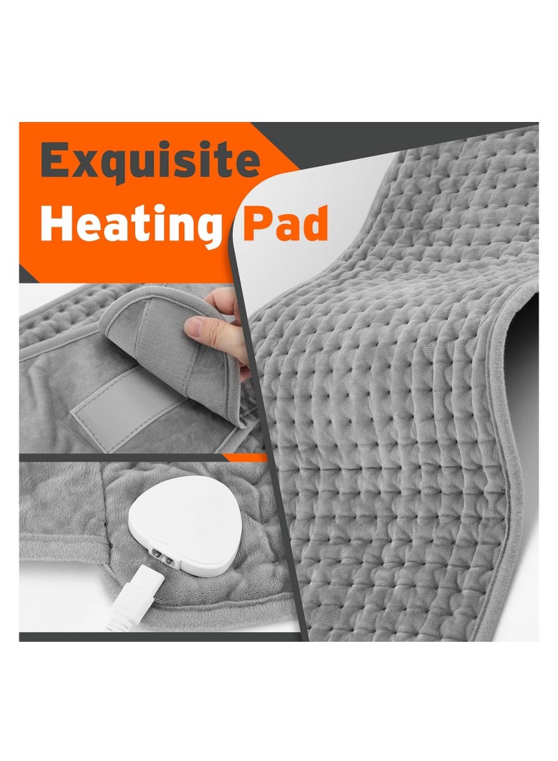 Lowyam Heating Pad for Back Pain Relief Period Cramps Wrap for Period Cramps Lower Back Neck Shoulders Pain Relief Wrap Around Heat Pad with 9 Heat Settings, 4 Timer Settings, 12""x50"" - Image 5