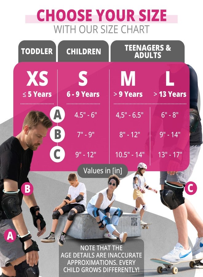 SKATEWIZ واقيات الركبة والمرفق من SKATEWIZ للبالغين - معدات حماية للتزلج - PROTECT-1 - مقاس كبير (L) - وردي وأبيض - واقيات للمعصم - وسادات للتزلج، لوح تزلج، زلاجات بعجلات، زلاجات جليد للنساء - Image 5