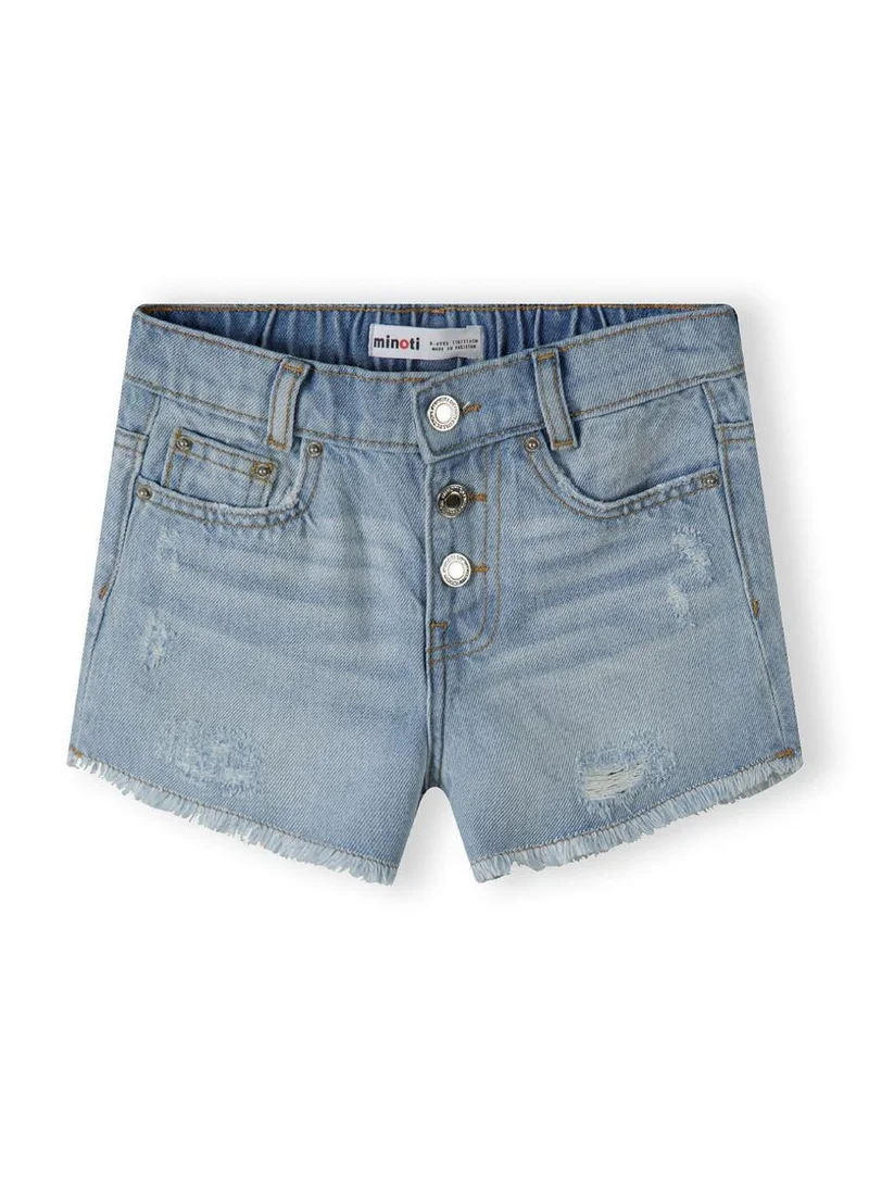مينوتي Teen Girls Frayed Hem Denim Shorts