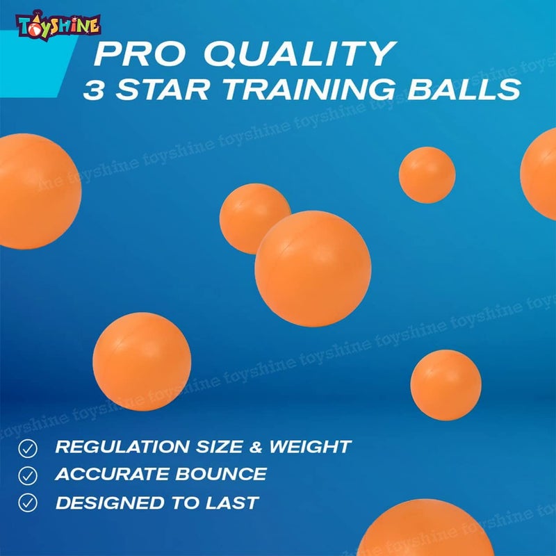 Toyshine مجموعة تنس الطاولة - مضربان مع ثلاث كرات وشبكة تنس طاولة قابلة للتعديل والطوي - متعددة الألوان (SSTP) - Image 3