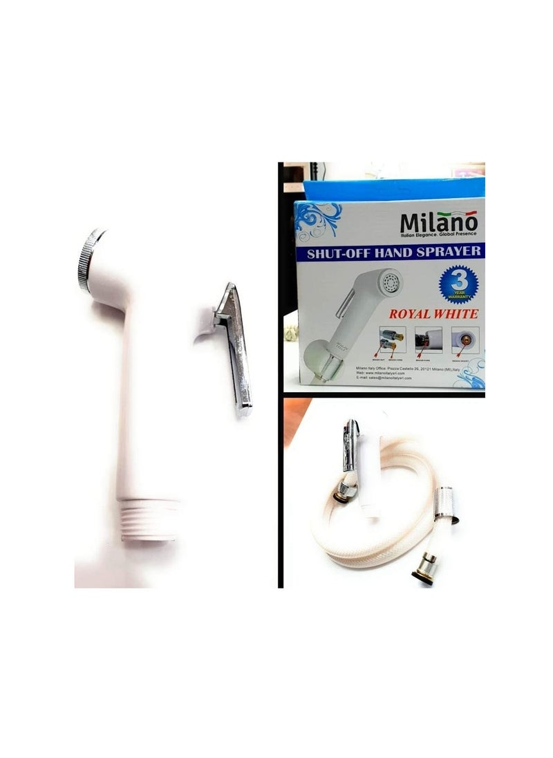 milano Milano Shattaf Shut-off Hand Sprayer Royal White Made in China  - Image 2