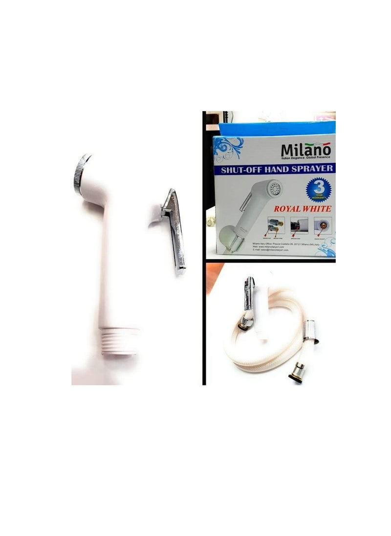 milano Milano Shattaf Shut-off Hand Sprayer Royal White Made in China  - Image 3