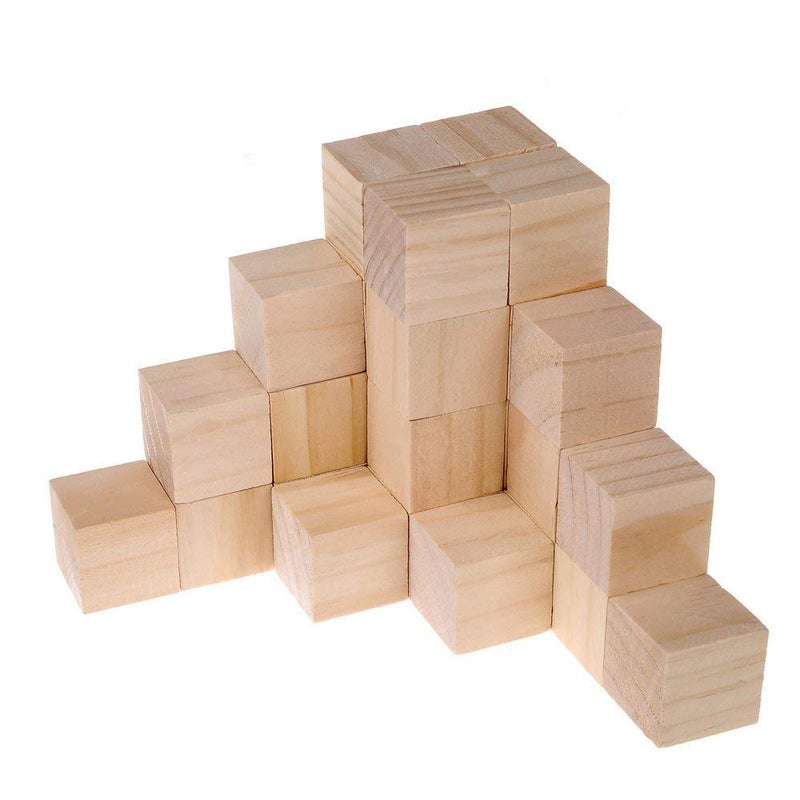 Supla 40pcs 1.5 inch - Natural Solid Wood Square Blocks - for Puzzle Making, Crafts, and DIY Projects - Image 4