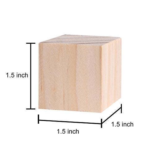 Supla 40pcs 1.5 inch - Natural Solid Wood Square Blocks - for Puzzle Making, Crafts, and DIY Projects - Image 2