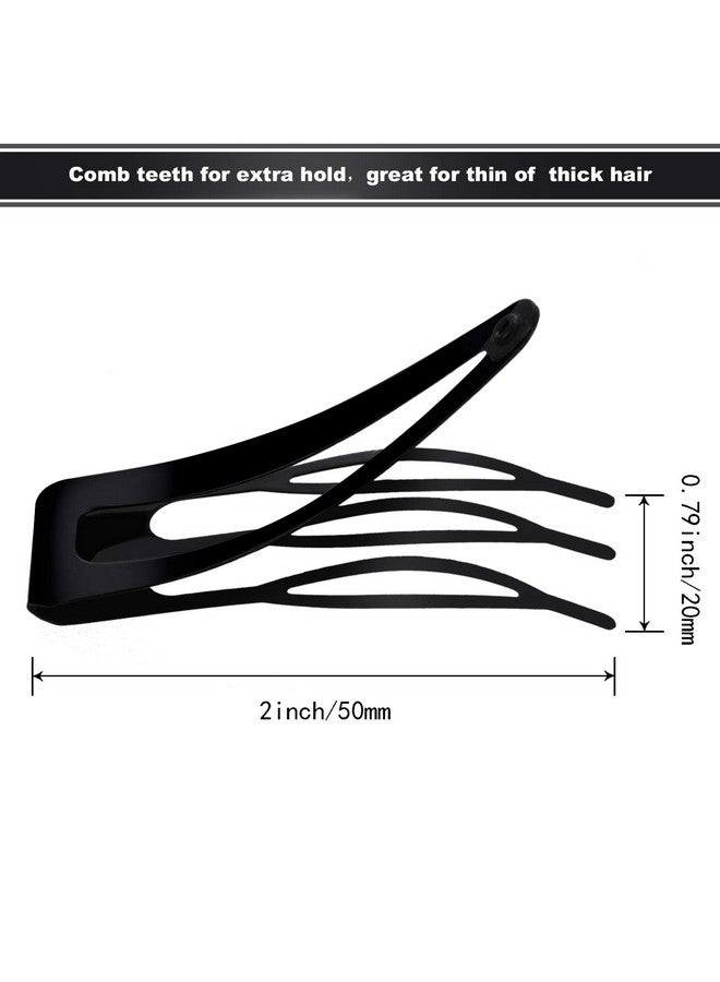 Chinco 24 Pieces Double Grip Hair Clips Metal Snap Hair Clips Women Hair Barrettes For Hair Making Salon Supplies (Black 2 Inch) - Image 4