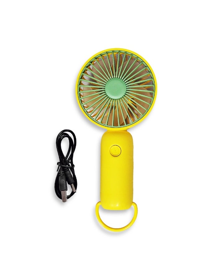 Generic - Mini handheld fan, cute design and colors, small size and easy to carry by hand or put in bag, equipped with USB rechargeable battery, on/off button, multiple air speeds, nice gift for kids and adults - Image 1