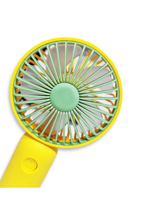 Generic - Mini handheld fan, cute design and colors, small size and easy to carry by hand or put in bag, equipped with USB rechargeable battery, on/off button, multiple air speeds, nice gift for kids and adults - Image 1