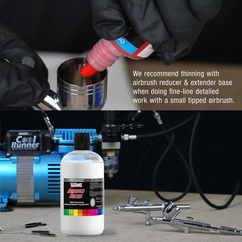 US Art Supply U.S. Art Supply 16-Ounce Pint Airbrush Thinner for Reducing Airbrush Paint for All Acrylic Paints - Extender Base, Reducer to Thin Colors Improve Flow - Works for Thinning Acrylic Pouring Paint - Image 5