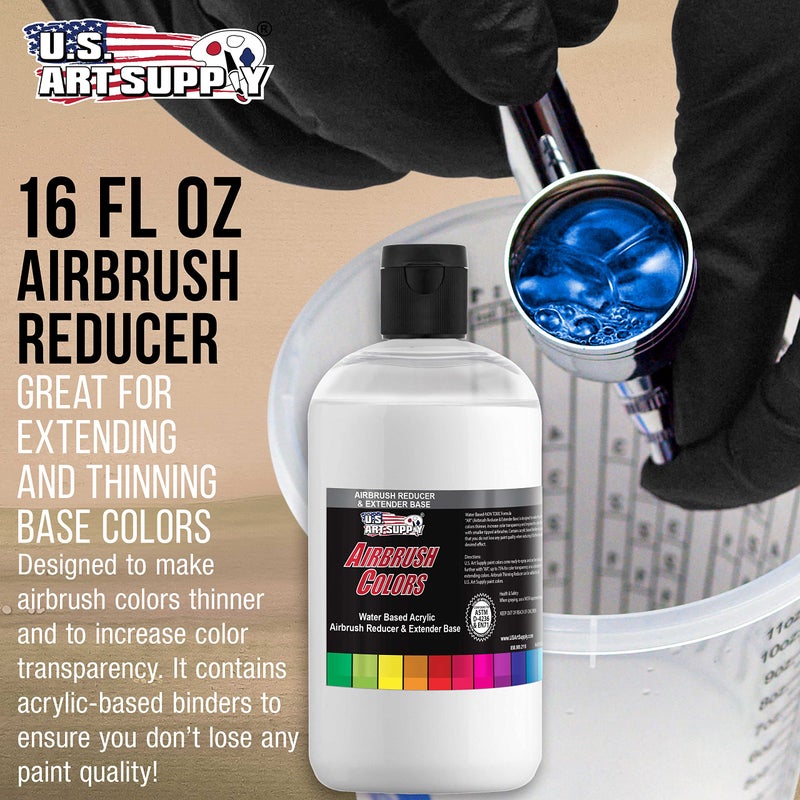 US Art Supply U.S. Art Supply 16-Ounce Pint Airbrush Thinner for Reducing Airbrush Paint for All Acrylic Paints - Extender Base, Reducer to Thin Colors Improve Flow - Works for Thinning Acrylic Pouring Paint - Image 2