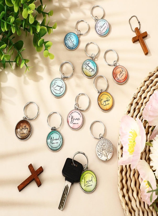Equsion 36 Pcs Christian Keychains Mini Bible Verse Keyring with Scripture Quote Religious Church Gift for Women Men Christmas Favor (Classic) - Image 5