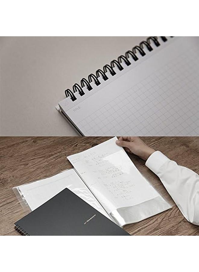 مارومان دفتر منيموسين 8.27 × 5.83 بوصة A5 7 مم مسطر 24 سطر 80 ورقة N195A أسود - Image 2