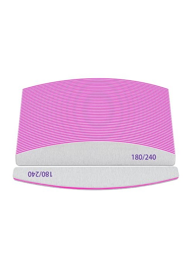 BLESWIN Professional Nail Files Emery Board Nail File for Natural Nails 100180240 Grit Nail Files for Acrylic Nails 12pcs Fine Grit Nail File Manicure Tools Coarse Fingernail Files 180240 Grit - Image 1