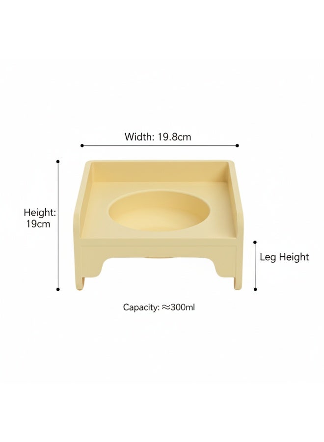 EPET Elevated Pet Bowl for Cats & Small Dogs - Raised Ceramic Food Water Dish - Modern Anti-Vomit Design Ergonomic Feeder Stand (Yellow) - Image 2