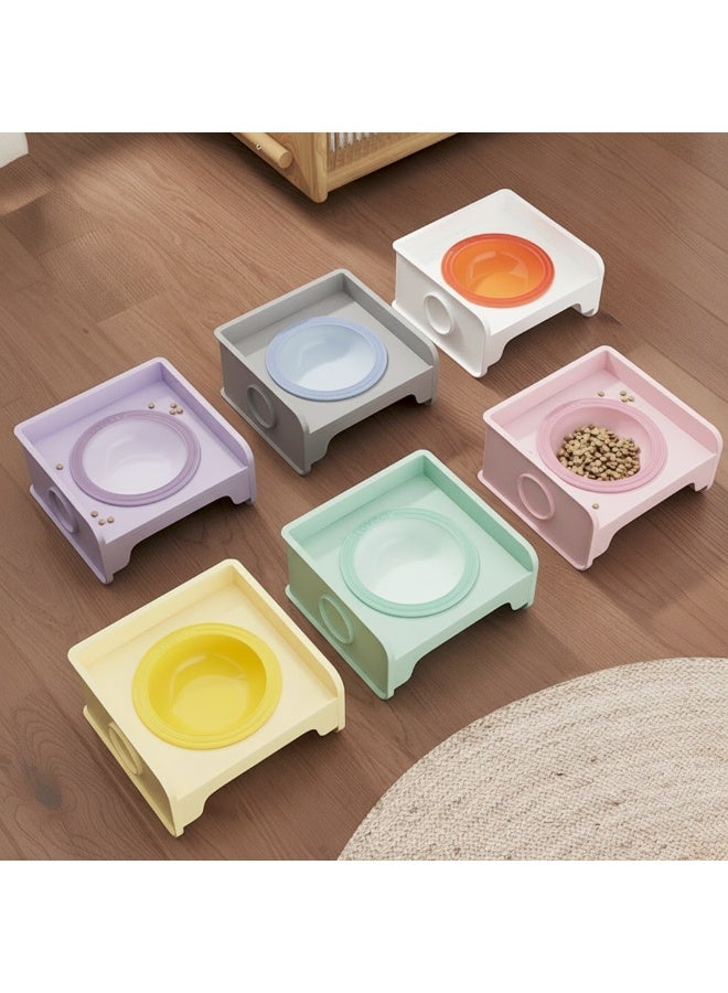 EPET Elevated Pet Bowl for Cats & Small Dogs - Raised Ceramic Food Water Dish - Modern Anti-Vomit Design Ergonomic Feeder Stand (Yellow) - Image 5