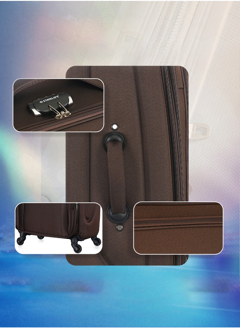 STARLIFE - Set of 3 Light Weight Polyester Trolley Luggage With Number Lock 20,24,28 Inches - Image 1