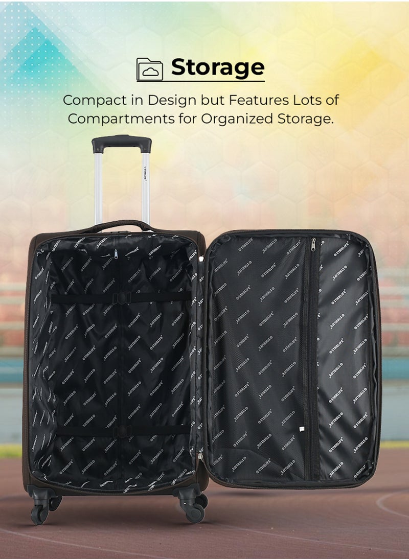 STARLIFE - Set of 3 Light Weight Polyester Trolley Luggage With Number Lock 20,24,28 Inches - Image 1