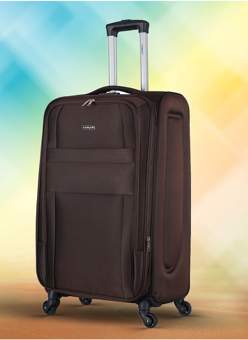STARLIFE - Set of 3 Light Weight Polyester Trolley Luggage With Number Lock 20,24,28 Inches - Image 1