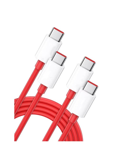 2Pcs 6ft Type C to Type C Charge Dash Cable 3A ,USB-C Super Fast Charging Cord for iPad Pro iPad Air 4 OnePlus 9Pro 9 8T 8 Pro 7T