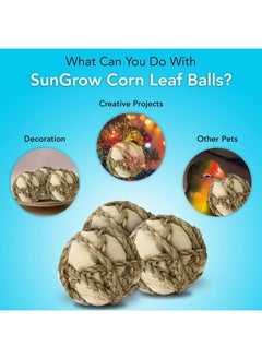 SunGrow SunGrow Rabbit Leaf Ball, Trims Their Teeth, Entertaining Chew Item, Keep Bunny, Guinea Pig, Kitten & Chinchilla Well & Happy (3 Pack)  - Image 3