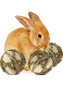 SunGrow SunGrow Rabbit Leaf Ball, Trims Their Teeth, Entertaining Chew Item, Keep Bunny, Guinea Pig, Kitten & Chinchilla Well & Happy (3 Pack)  - Image 1