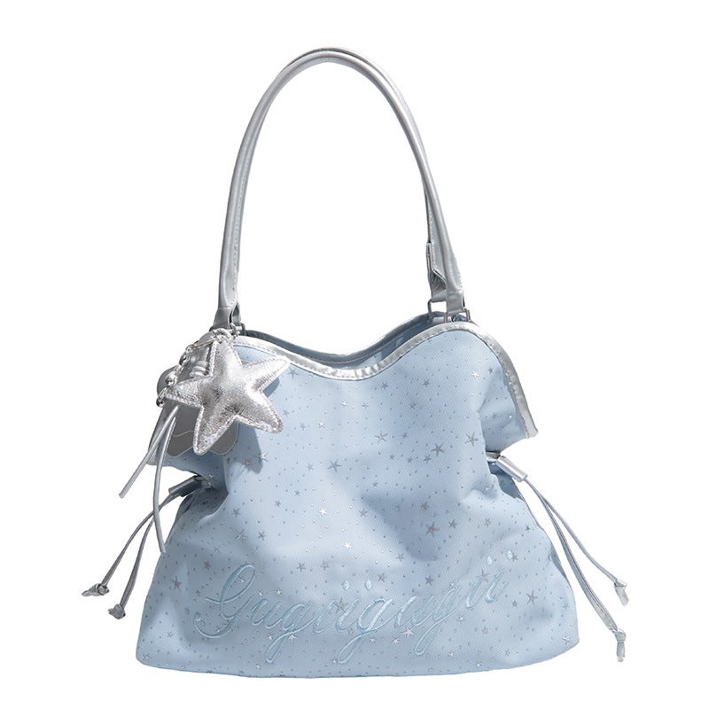 Casual Star Print Lightweight Commuter Tote Bag for Women - Image 2