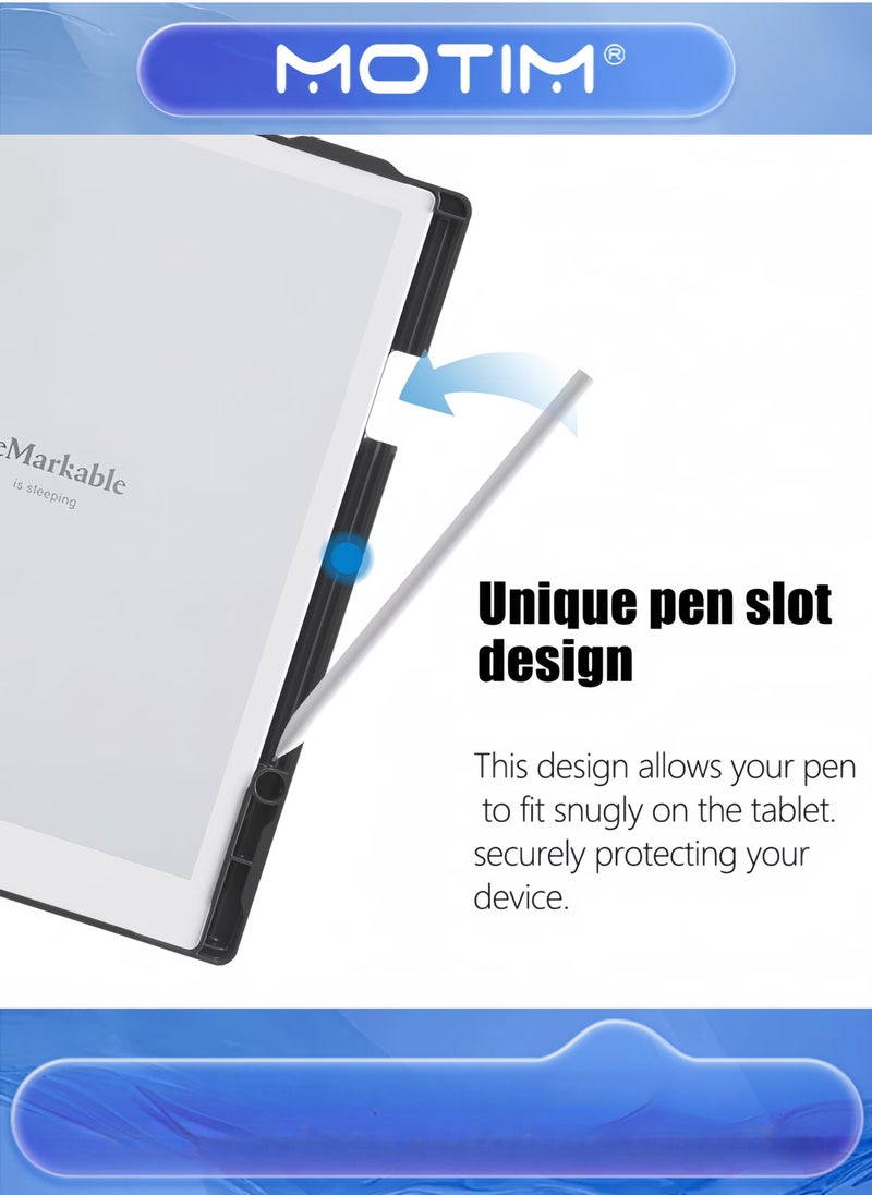 Motim E-Book Case for 10.3-inch Remarkable 2 (2020) Multi-Angle Adjustable with Pen Slot - Image 3