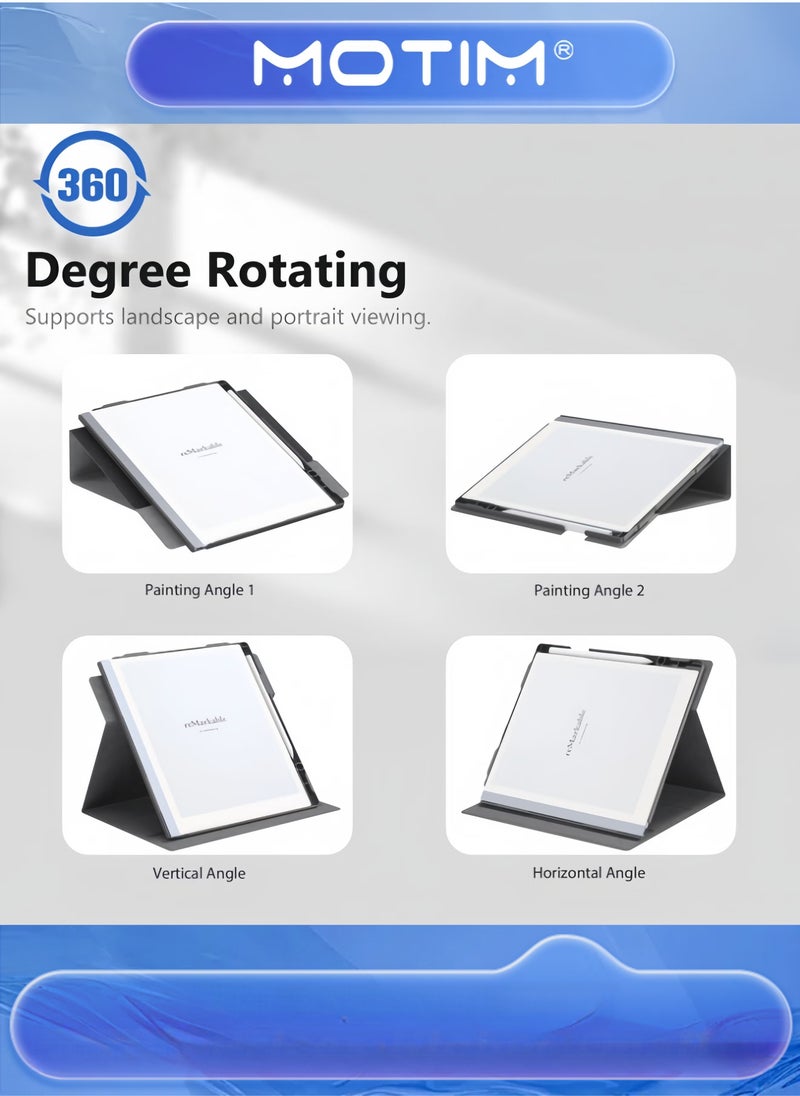 Motim E-Book Case for 10.3-inch Remarkable 2 (2020) Multi-Angle Adjustable with Pen Slot - Image 4