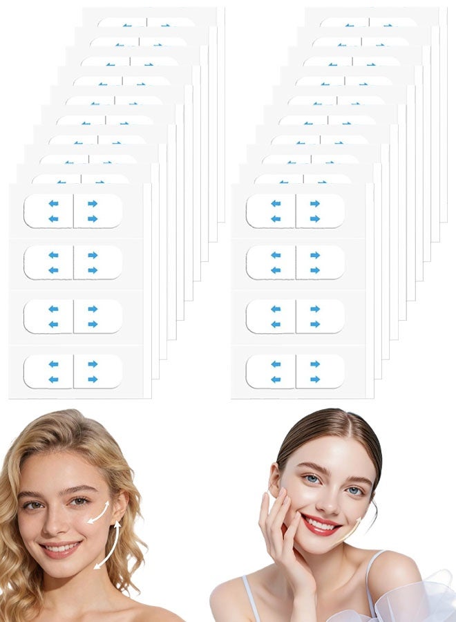 80 PCS Neck Tape Lifting Invisible, Face Lift Tape Instant Facelift Under Makeup, V Edge Patches Skin Lifter Tapes For Turkey Neck, Loose Sagging Skin, Wrinkle, Jowl, Eye, Double Chin - Image 1