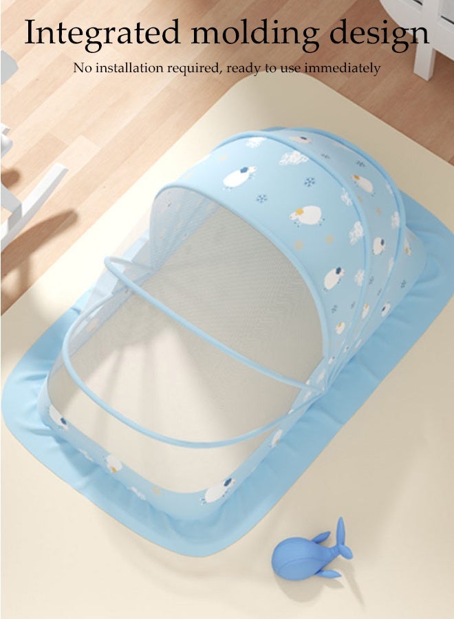 DUNISO Baby Mosquito Net,Portable Foldable Crib Mosquito Net with Blackout Canopy,Lightweight Breathable 360° Surround Wrap Crib Net Sun Shelter，for 0-3 Years Old Baby - Image 4