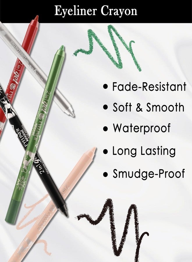 Lestpola Brown Gel Eyeliner Pencil, Sharpenable Eye Liner Waterproof Smudge proof Long Lasting, Matte Gel Cream Smooth Texture, Intense Color Waterline Eyeliner Pen Makeup with Sharpener, Delineador De Ojos-06 - Image 4