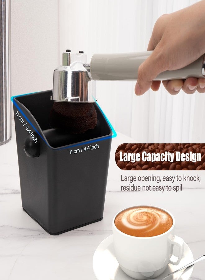 HOMEE Espresso Knock Box,Rectangular Coffee Knock Box with Large Capacity and Non-Slip Base, Grounds Container with Removable Bar,Espresso Accessories for Coffee Bar Kitchen Counter,Black - Image 2