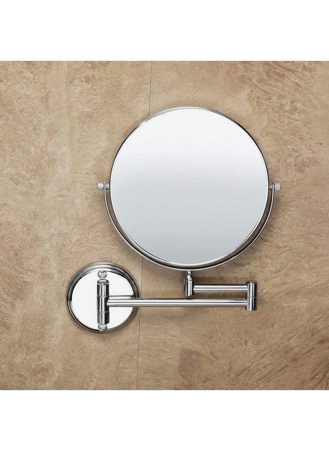 FORTUNE Stainless Steel Wall Mounted Magnifying Shaving Mirror, Makeup Mirror, Two Sided Glass, Adjustable Mirror for Bathroom/Hotel/Vanity Room- Round Shape Chrome Finish - pzsku/ZDABDC997B193C9B0A0C4Z/45/_/1738306448/d841b691-228e-4e07-8a06-4346e39bdcef