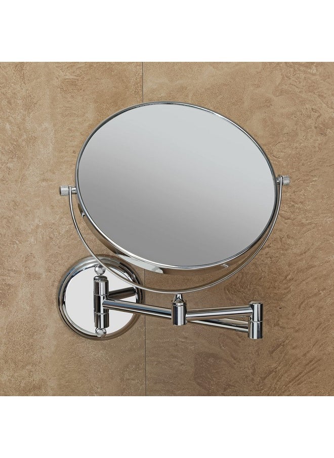 FORTUNE Stainless Steel Wall Mounted Magnifying Shaving Mirror, Makeup Mirror, Two Sided Glass, Adjustable Mirror for Bathroom/Hotel/Vanity Room- Round Shape Chrome Finish - pzsku/ZDABDC997B193C9B0A0C4Z/45/_/1738306450/8624b9f1-e7b6-424c-b17b-f48bcf638e49