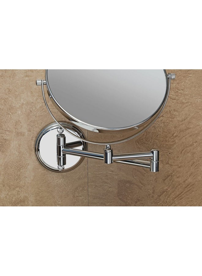 FORTUNE Stainless Steel Wall Mounted Magnifying Shaving Mirror, Makeup Mirror, Two Sided Glass, Adjustable Mirror for Bathroom/Hotel/Vanity Room- Round Shape Chrome Finish - pzsku/ZDABDC997B193C9B0A0C4Z/45/_/1738306451/a2522785-6426-4b9c-821e-0d9f0e9f662e