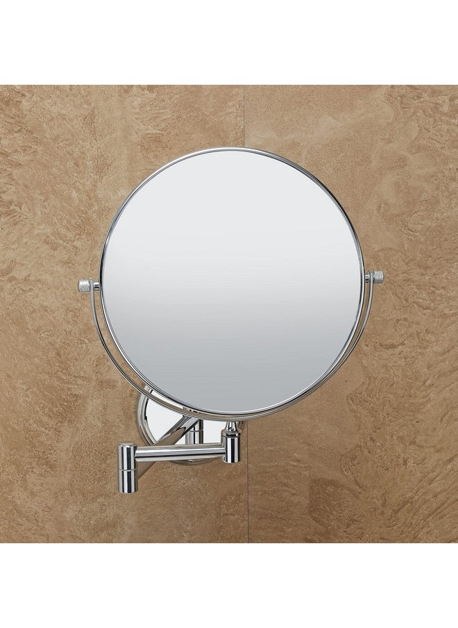 FORTUNE Stainless Steel Wall Mounted Magnifying Shaving Mirror, Makeup Mirror, Two Sided Glass, Adjustable Mirror for Bathroom/Hotel/Vanity Room- Round Shape Chrome Finish - pzsku/ZDABDC997B193C9B0A0C4Z/45/_/1738306454/ad337ed8-4e4e-456e-a0aa-425cd41ed042