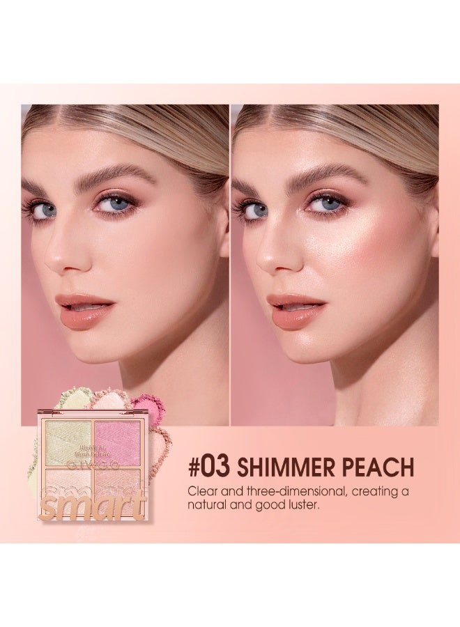 O.TWO.O Smart Highlighter & Blush Palette 03 Shammar Bish - 11g - Image 2